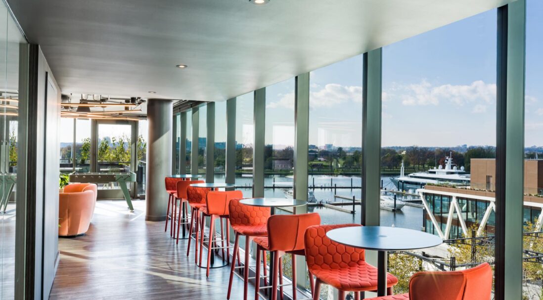 Inspiring collaboration spaces overlooking the waterfront
